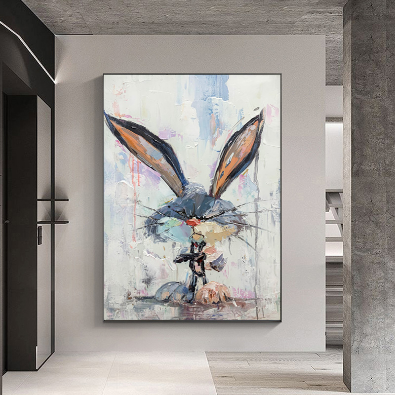 Abstract Rabbit Animal Children's Room Painting