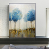 Blue Landscape Trees Abstract Art