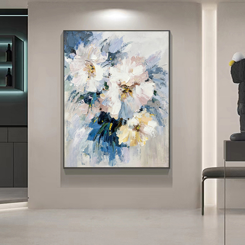 Blue Abstract Flower Art