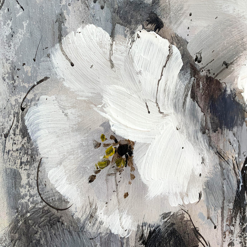 Black And White Flower Paintings