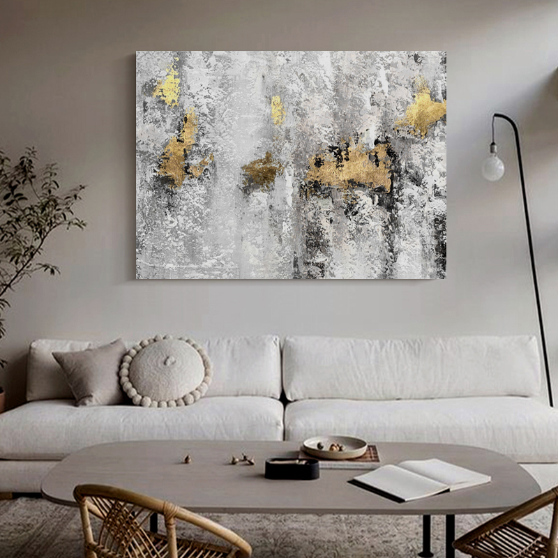 Black And White Gold Painting