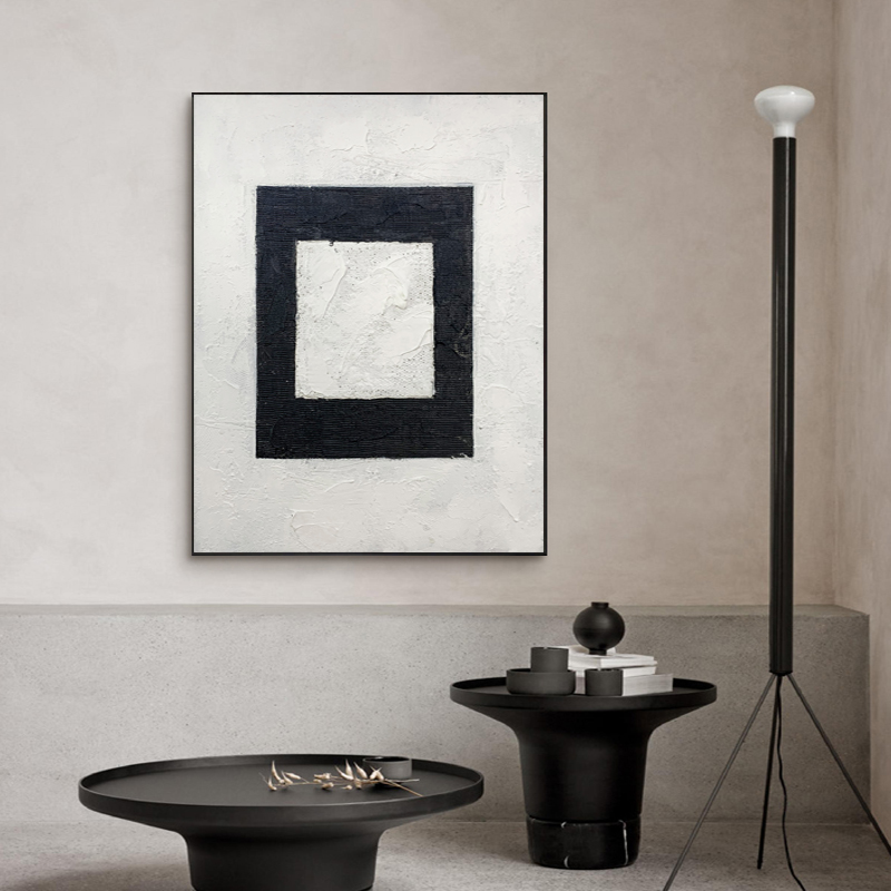 Geometric Black And White Painting