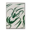 Green Lines And White Background Minimalist Art