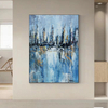 Blue City Landscape Reflection Art